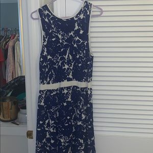 Blue and White Floral Patterned Dress